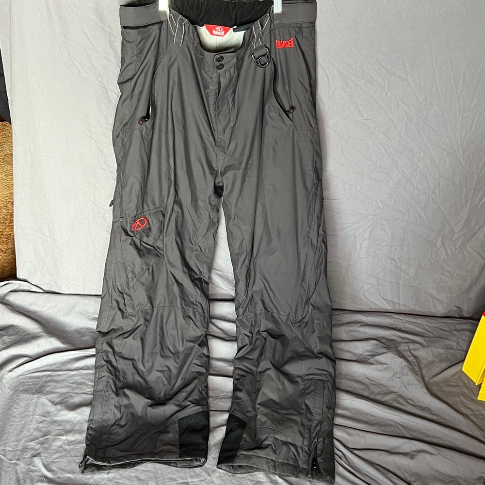 Marker Men's Dark Gray Cargo Insulated Ski Snowboard Snow Pants